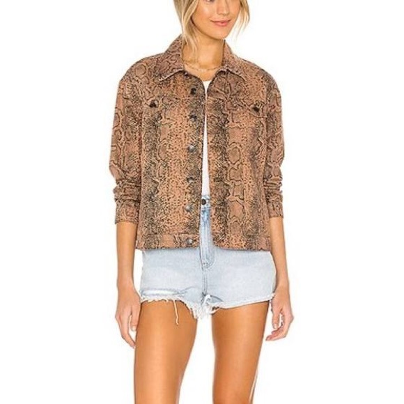 Free People Snake Print Trucker Jacket - Picture 5 of 8